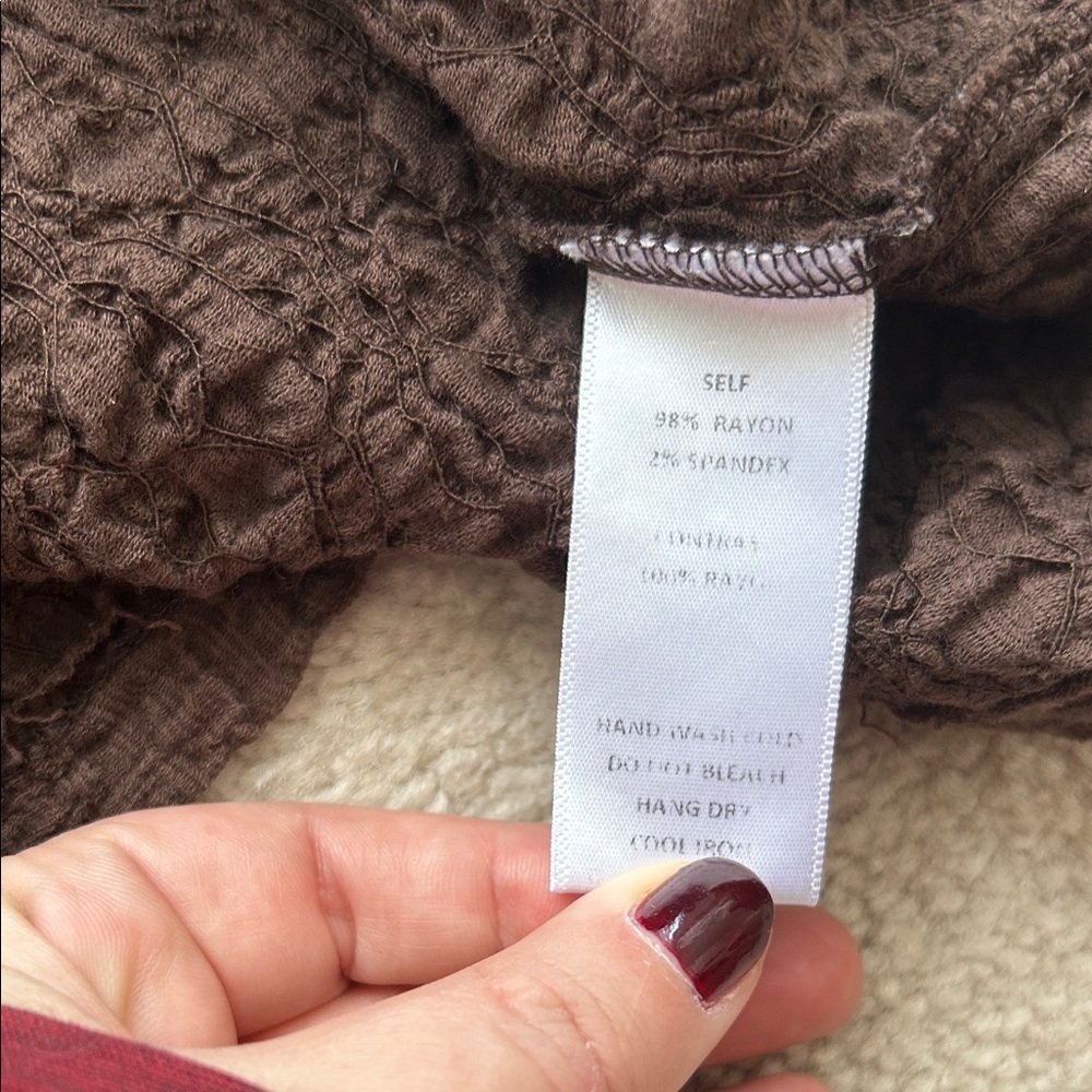 All:Row Sleeveless Textured Midi Dress in Rich Brown - Size L - Picture 4 of 6